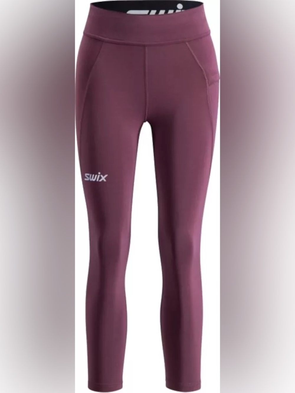Swix Women's Pace High Waist Cropped Tights in Plum